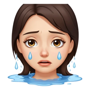 Beautiful brunette crying a puddle of tears sticker