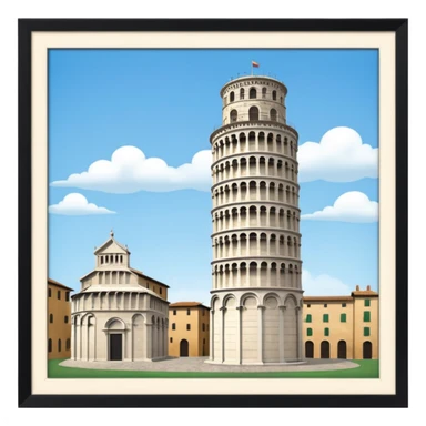 battistero torre di pisa sticker