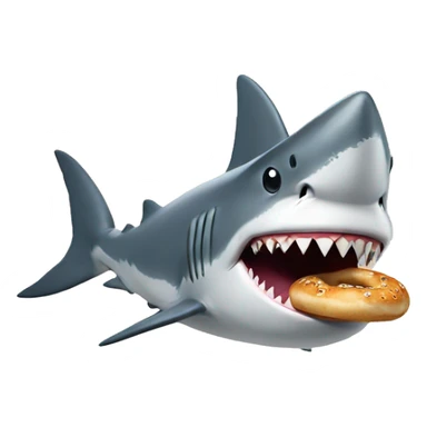 Shark with a top hat and a bagel sticker