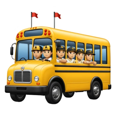 autobus de equipo llevando a egnte de basebal  y un chofer sticker