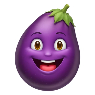 emoji eating a eggplant  sticker