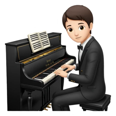 Practicing piano sticker