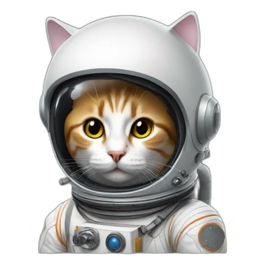 a cat with an astronaut helmet, apple sticker