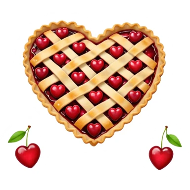 cherry pie heart shape sticker