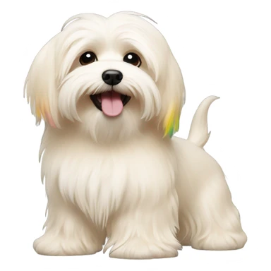 Cream colored havanese with RAINBOW dyed TAIL (NOT RAINBOW EARS) sticker