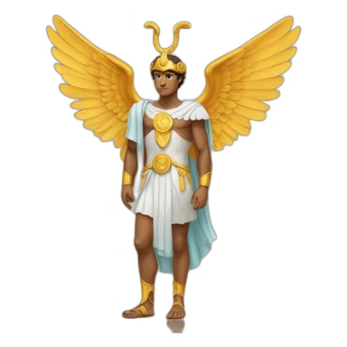 Hermes mythologic god with sandals wings sticker
