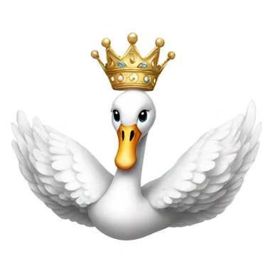 White swan with crown sticker
