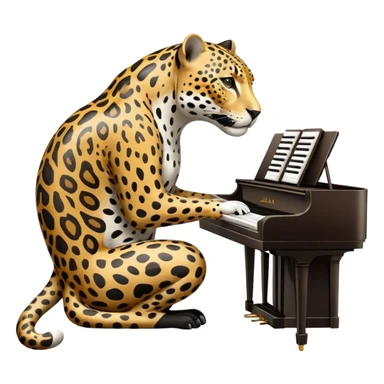 a jaguar playing the piano sticker