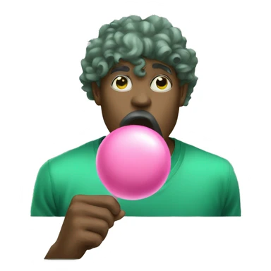 Blowing bubblegum green sticker