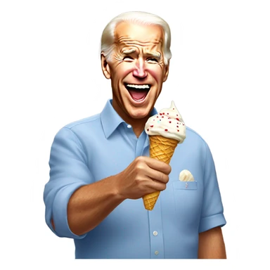 Joe Biden eating ice cream  sticker