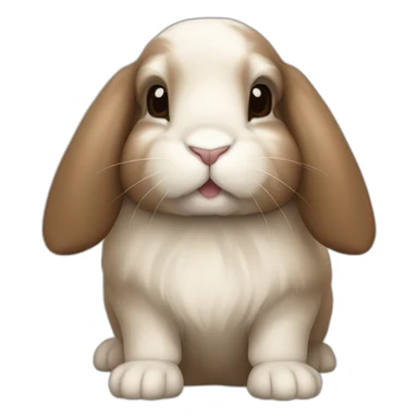 brown holland lop bunny (portrait, facing forward, iOS 17 style, happy) sticker