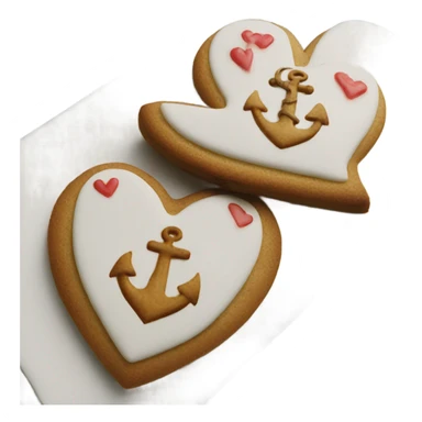 cookie heart with anchor sticker