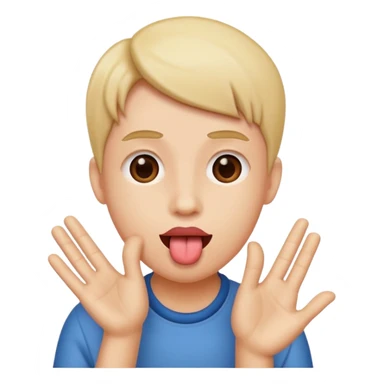 tounge out with hqnds to the side sticker