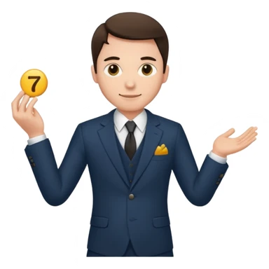 Homme tenant un 6 et un 7 sticker