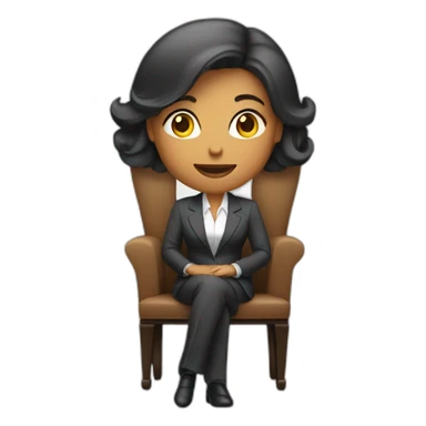 women in suit sitting on a chair  sticker