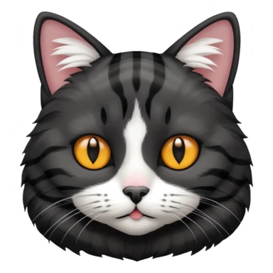 Black striped cat white nose sticker