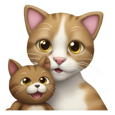  cat and his teddy bear sticker