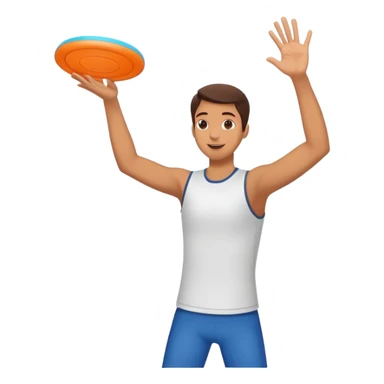 hands catching a flying frisbee, fun and dynamic sticker