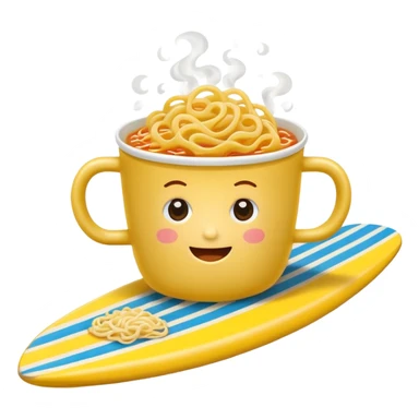 Cup noodle on a surfboard sticker