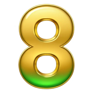number 6 in golden and green shadows sticker