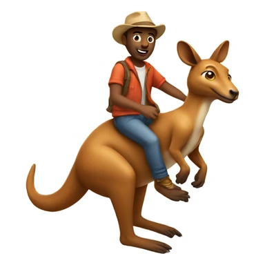 Guy riding a kangaroo sticker