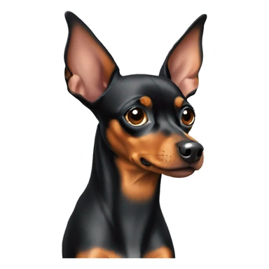 Miniature pinscher looking to the right side sticker
