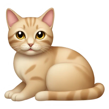 Beige cat with coquette beige bol  sticker
