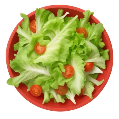 salad with a lot of lettuce and tomatoes in a red bowl sticker