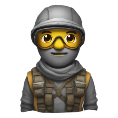 Grunt Hank from madnesscombat with gray skin and bandana and also goggles sticker