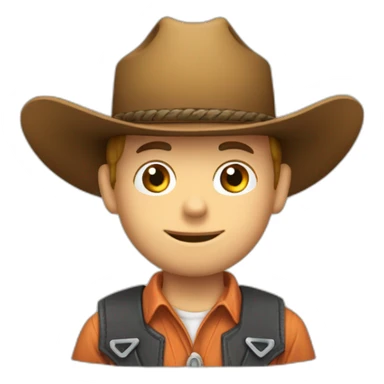 Un cow boy sur un tracteur  sticker