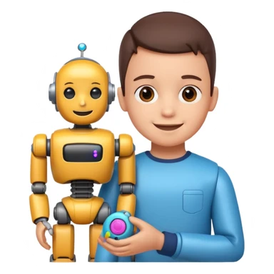 the kid play toy robot sticker