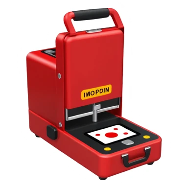 a red portable dot peen marking machine sticker