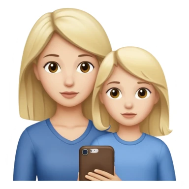 Brunette mother blonde daughter  sticker