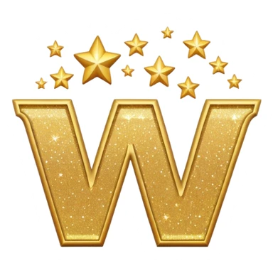 The word wonderful with glitter sticker