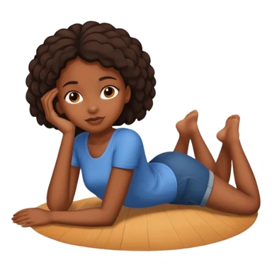 Black girl Laying down on the floor sticker