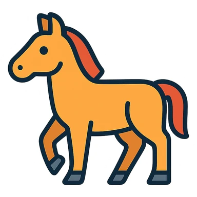 horse icon, lineal color, modern icon style, no text sticker