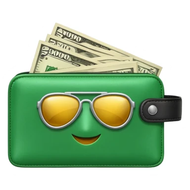 Aviator money emoji, wallet full of cash, casino vibe, premium 3D emoji style, clean, no background
 sticker