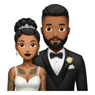 Black guy with beard and tattoos getting married to a black girl with tattoos  sticker