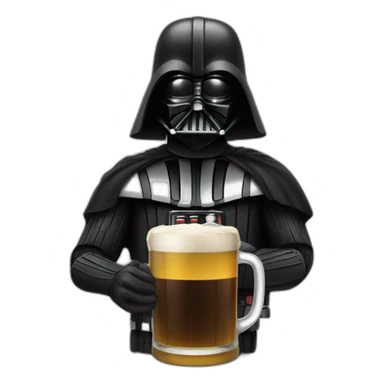 dark vador drinking beer sticker