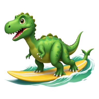 dinosaur is surfing sticker