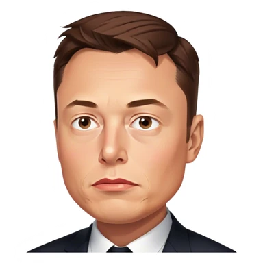 Elon Musk photorealistic brooding sticker