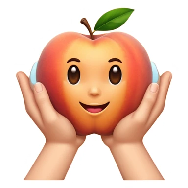 Hands slapping a peach sticker