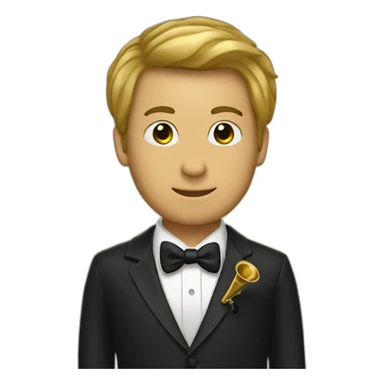 Trombone player in a tuxedo sticker