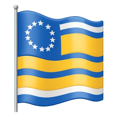 A flag with Blue on top than in the middle White and on the bottom yellow only Like 3 Stripes  sticker