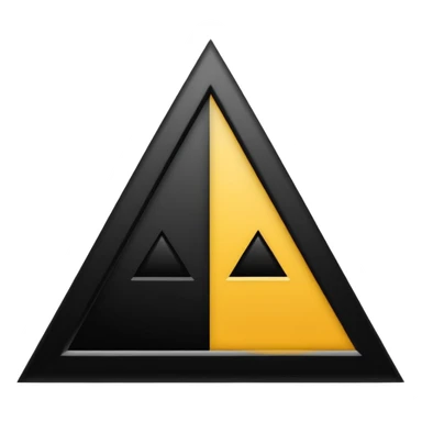 Minimalist, high-contrast emoji logo representing the Dark Triad personality traits. A clean black triangle as the main shape, inside three original symbolic icons:psychopaty, narcissim and machiavellianism .Smooth vector style,dark aesthetic, 4K. sticker