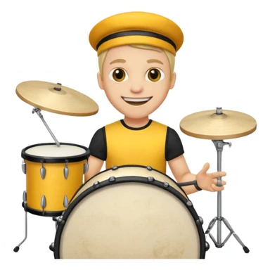 yellow drummer at drum kit sticker