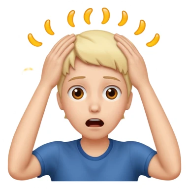 Shocked face with hands on the top of their head sticker