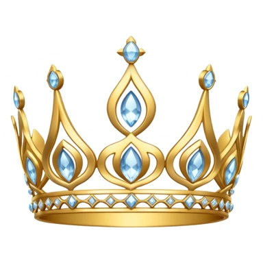 iced golden tiara with diamonds sticker