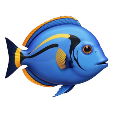 blue tang fish with aquarium sticker