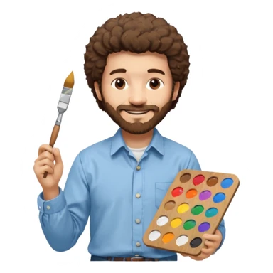 bob ross painting sticker